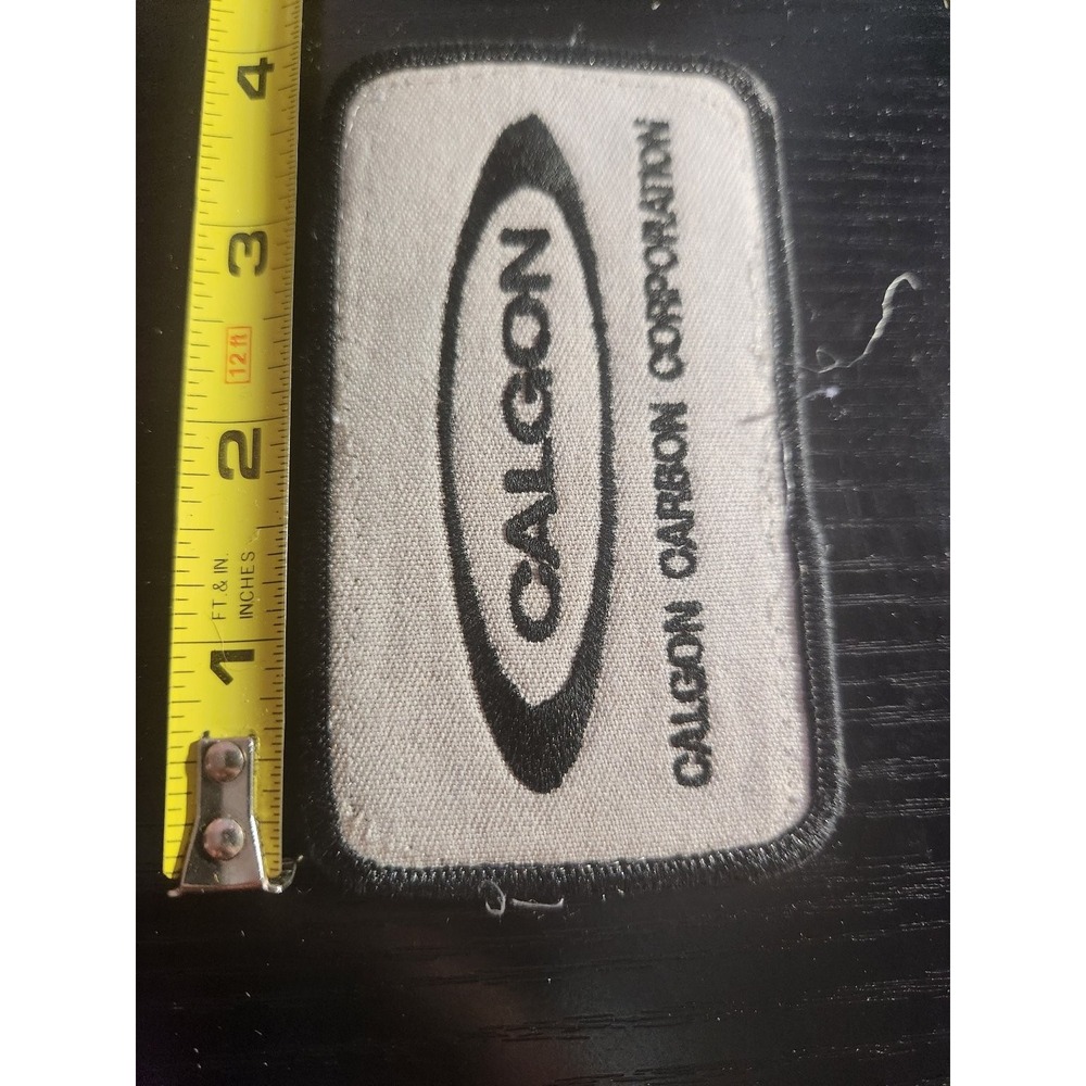 Calgon Carbon Corporation Logo Patch Embroidered Sew-On Black Gray Industrial - Picture 3 of 3